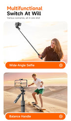 LISCN L16TT Selfie Stick Stativ – 1,8m ausfahrbar, Bluetooth, 360° drehbar | Faltbares Stativ