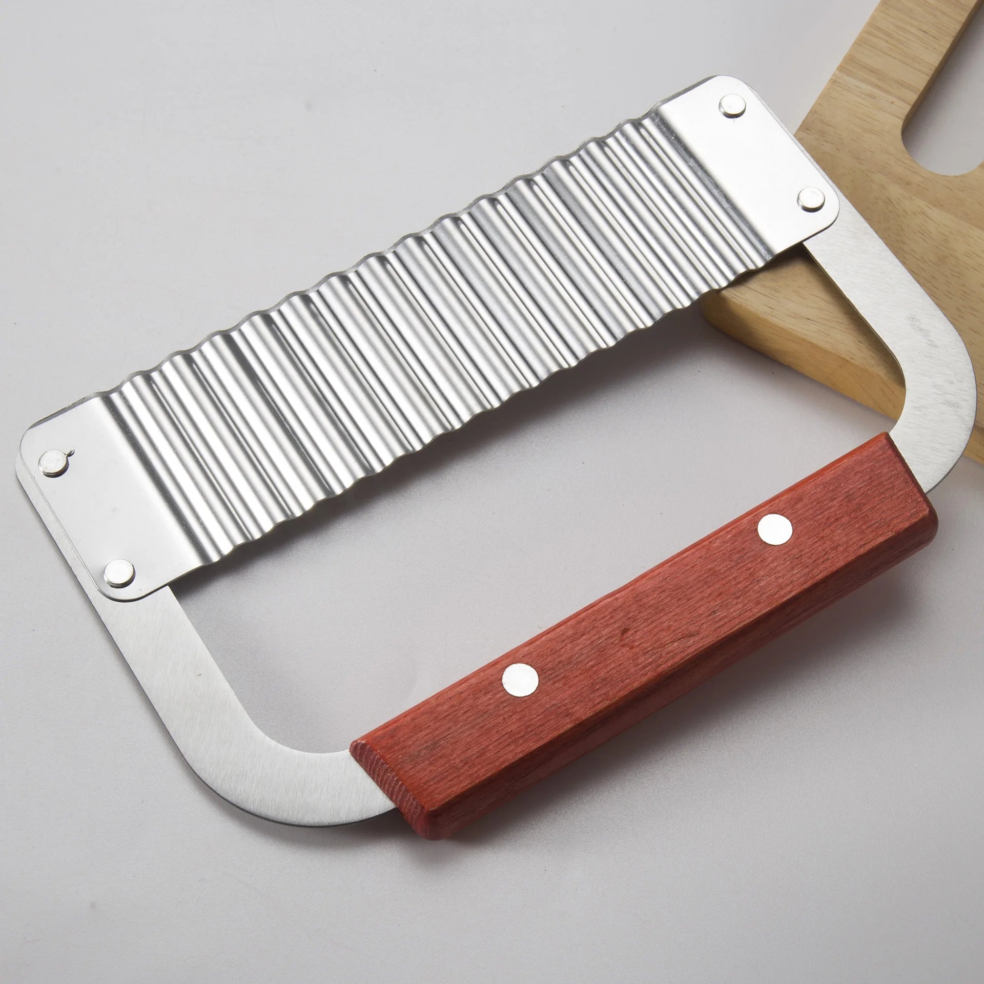 Edelstahl Holzgriff Wellenmesser Wolf Zahn Kartoffelmesser Kartoffelchip Schneiden Wellenmesser Kartoffelzerkleinerer Küchenwerkzeug