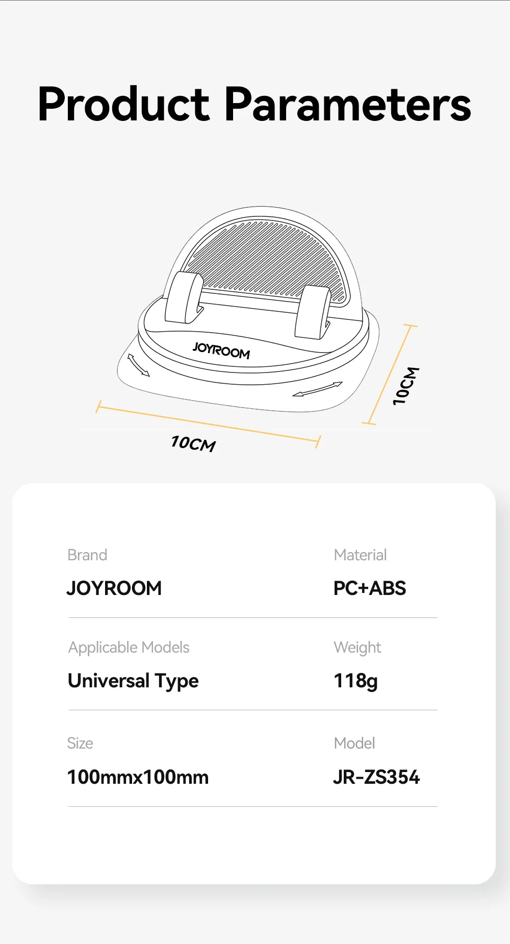Joyroom Universal Autotelefon halter 360 ° Drehung Silikon Armaturen brett Telefon halterung Einhand bedienung Telefon halter für den Auto gebrauch