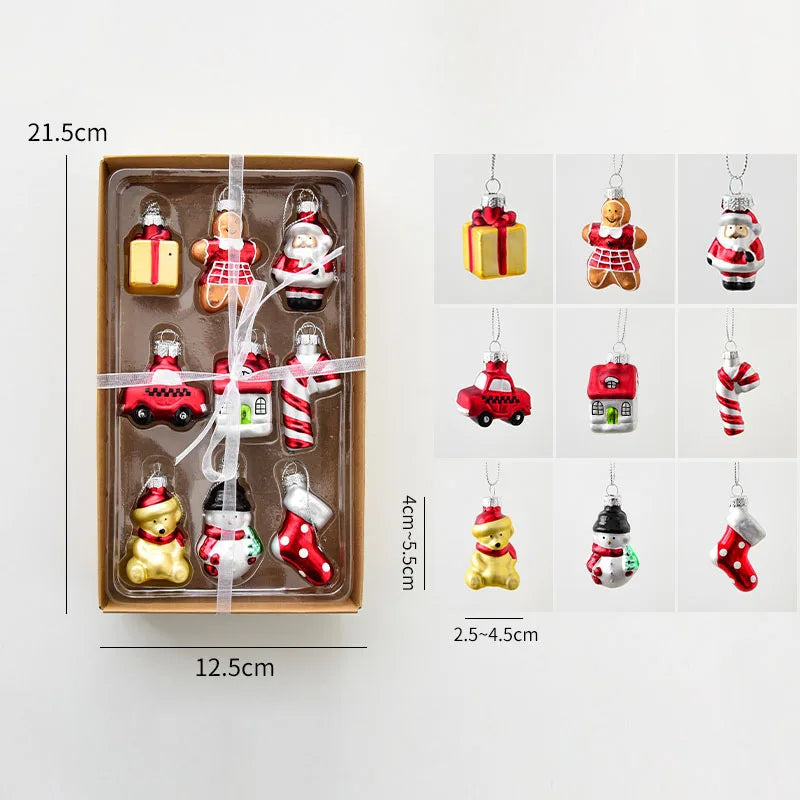 Weihnachten Set Santa Claus Schneemann Elch Weihnachtsbaum Dekor Weihnachtsbaum Anhänger Fenster Wohnzimmer Rucksack Auto Innen Dekor