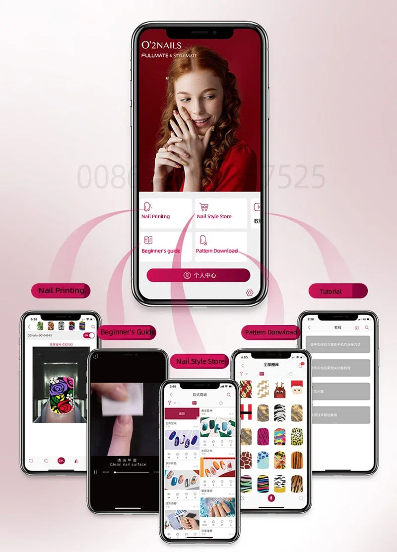 Original mobiler Nageldrucker 3D professioneller digitaler Nageldrucker Artpro Nagellackdrucker für Nagelstudio und Personen