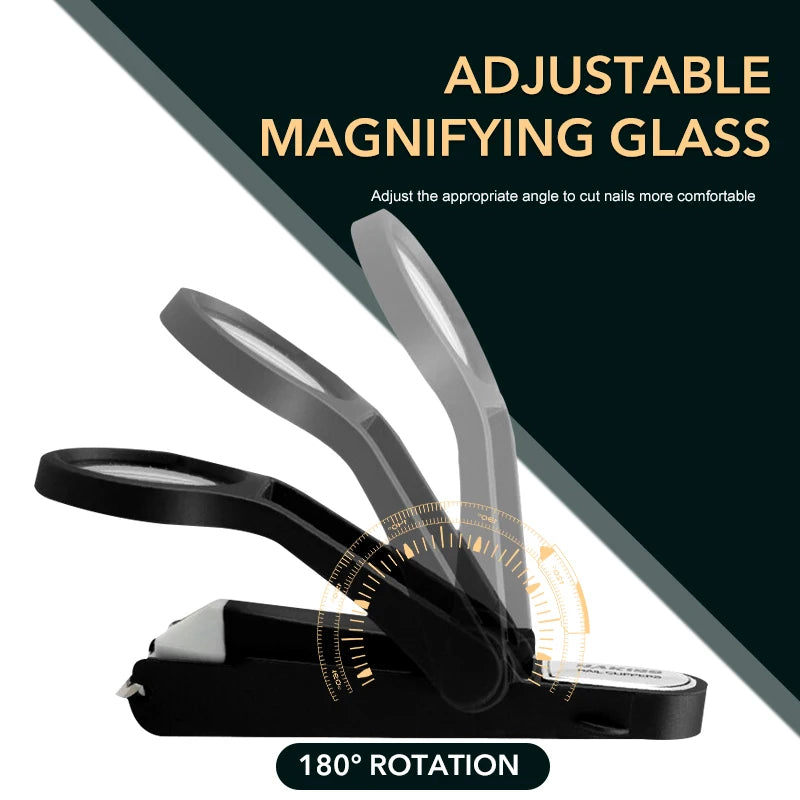 1 Stück Edelstahl-Nagelknipser mit Lupe, Zehennagel-Fingernagelschneider, Nagelschneider für ältere Kinder