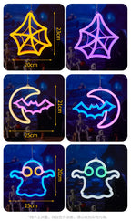 Halloween Fenster Lichter, Home Indoor LED Kürbis Spinne Geist, LED Decor Lampe 2024, Halloween Party, Hängende Dekoration, Kinder Gefälligkeiten