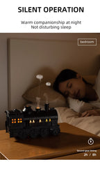Kreativer Vintage-Zug-Lokomotive-Luftbefeuchter, Aroma-Diffusor, Sprühgerät mit Quallen-Rauchring für die Aromatherapie mit ätherischen Ölen