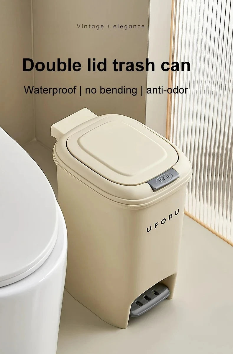 Neue Mülleimer mit großem Fassungsvermögen für Haushaltsküchen, handbetriebene oder fußbetriebene Deckel für Wohnzimmer und Badezimmer