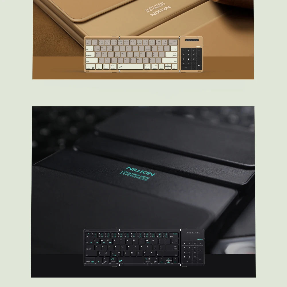 NILLKIN Klappbare Bluetooth-Spieltastatur, kabellos, iPad, Handy, Tablet, universelles Notebook, kompakt, tragbar, Gaming-Tastatur