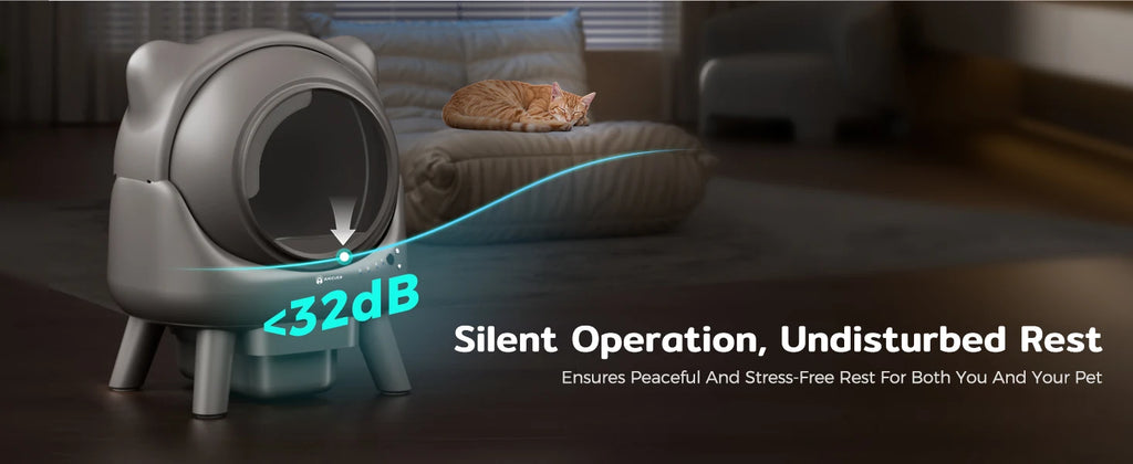 Amicura Cura X1 Automatische Katzentoilette, selbstreinigend, mit App-Steuerung, Sicherheitssensor, leicht zu reinigendes elektrisches Katzentoilett