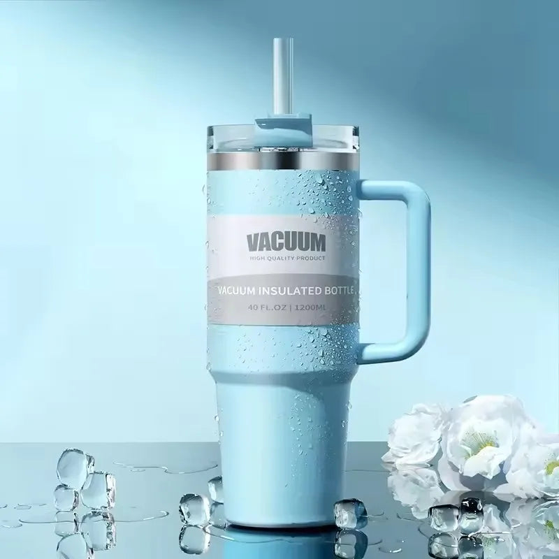 40-Unzen-Autobecher, isolierter Strohbecher aus Edelstahl 304, Eisbecher, Auto-Wasserbecher