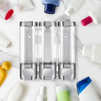 AS94-3-in-1-Raum-Wandmontage-Badezimmer-Duschpumpenspender und Organizer – kann für Shampoo, Klimaanlage, wiederverwendbar, langlebig verwendet werden
