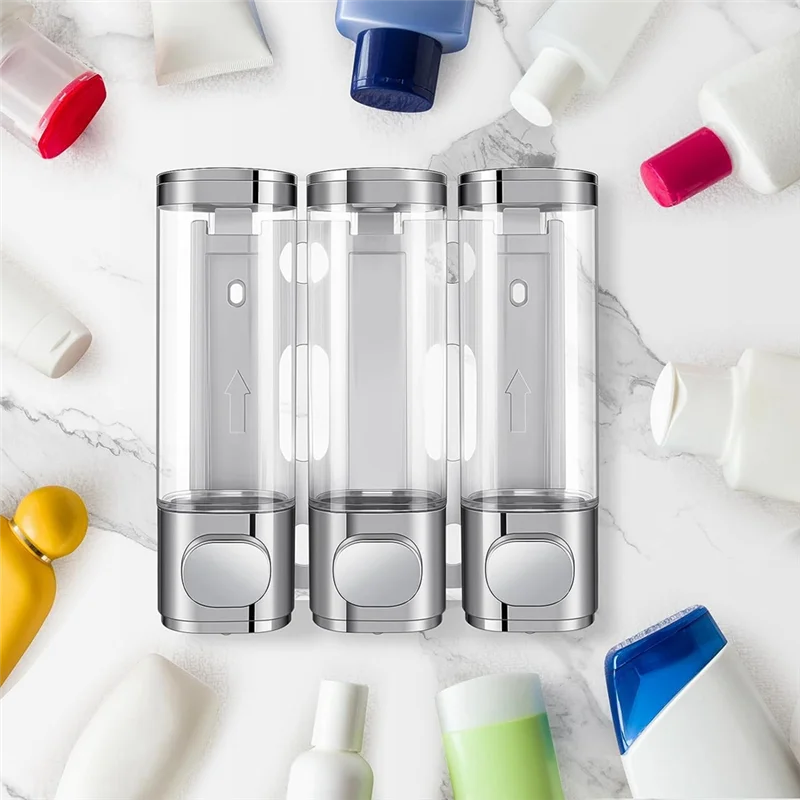 AS94-3-in-1-Raum-Wandmontage-Badezimmer-Duschpumpenspender und Organizer – kann für Shampoo, Klimaanlage, wiederverwendbar, langlebig verwendet werden