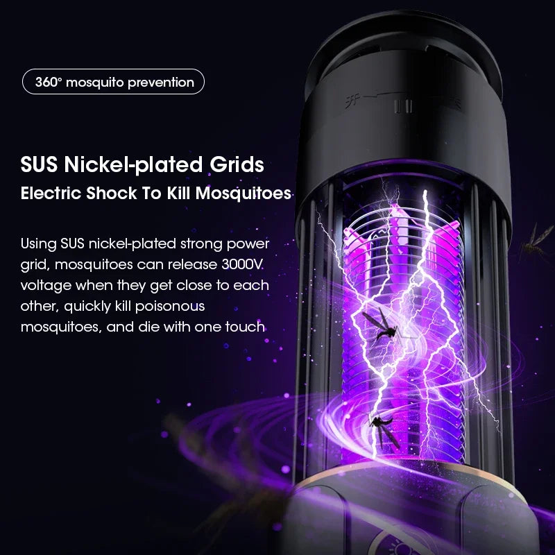 Mückenvernichter-Lampe, Insektenfliegenfalle, Camping-Laterne, USB-Timing, elektrische Mückenklatsche, Insektenvernichter für den Außenbereich, abweisend