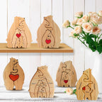 Kunst-Holzbär-Familienpuzzle, personalisierter Name, individuelle Heimdekoration, Thanksgiving, Weihnachten, Herzwärmungsgeschenk für Babymutter
