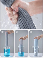 Gepresster selbstentleerender Gummi-Baumwollmopp, freihändiger magischer selbstreinigender Flachmopp, wiederverwendbarer Schwamm, Haushalts-Bodenreinigungswerkzeug