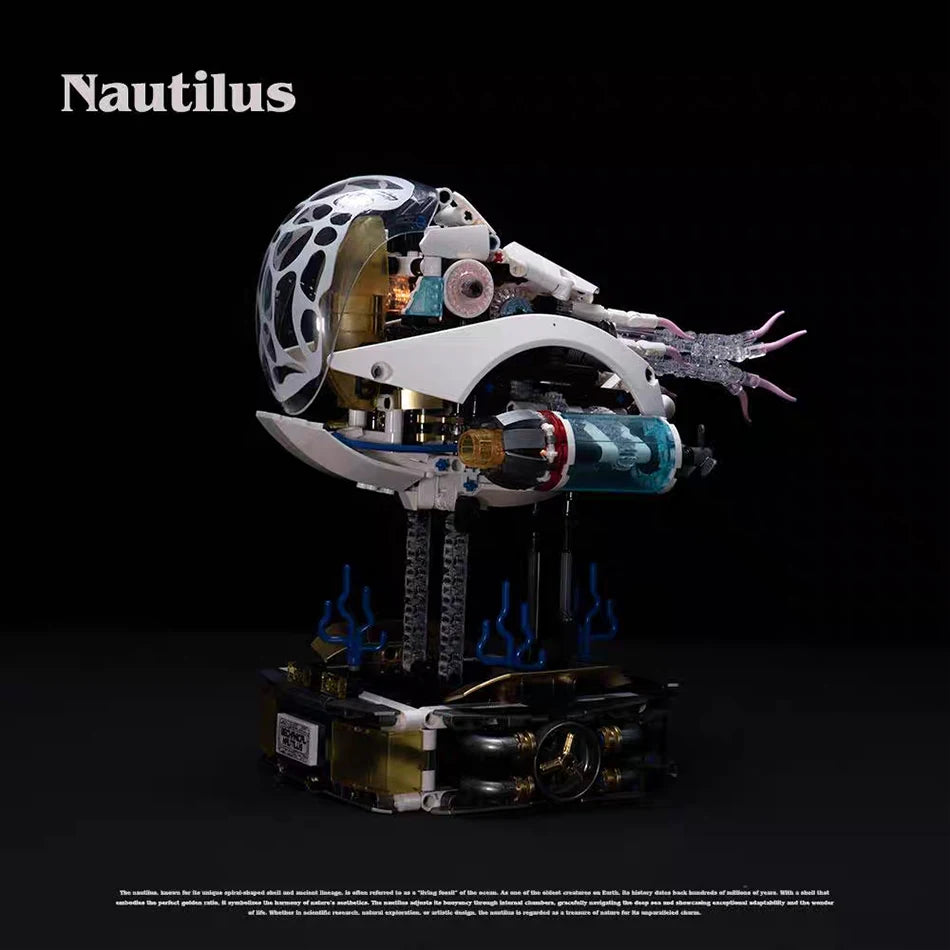 1190 PCS MOC Mechanische Bionic Nautilus Modell Bausteine Motor Set Meerestiere Kreaturen Montage Ziegel Spielzeug für Kinder Geschenk