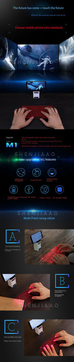 M1/KB560S Tragbare Mini Touch Tastatur Bluetooth Virtuelle Laser Tastatur Drahtlose Projektion Für Computer Telefon Laptop