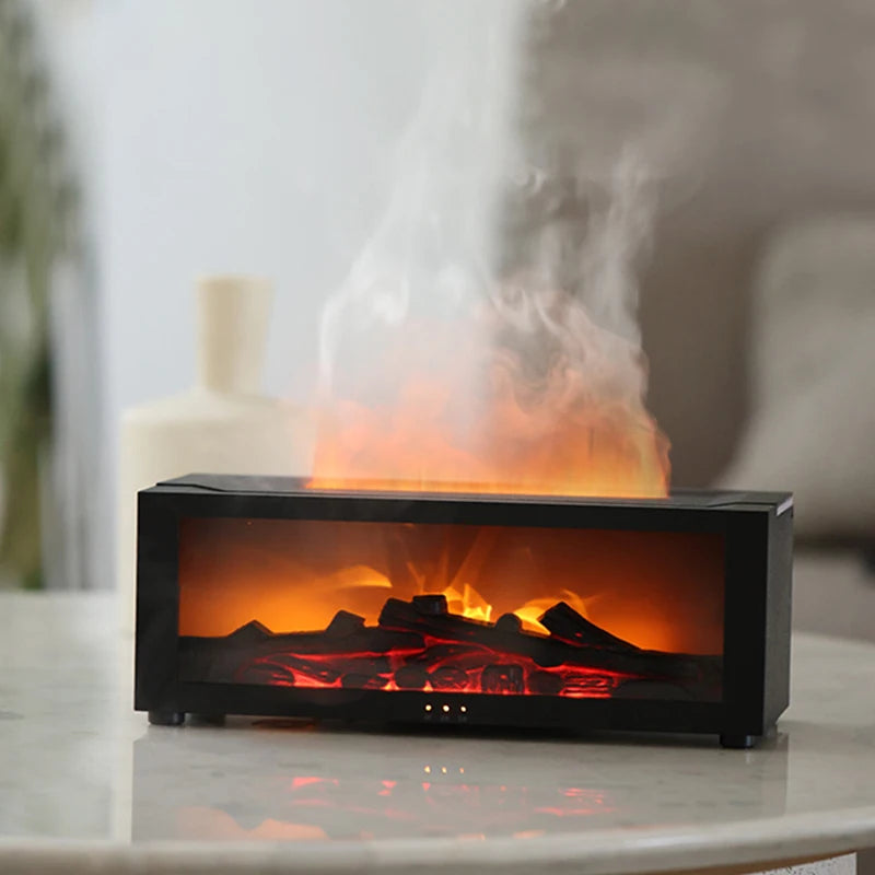 Kamin-Aroma-Diffusor für ätherische Öle, bunter Flammen-Luftbefeuchter mit Timer-Fernbedienung für Zuhause, Schlafzimmer, Büro, Festival, Geschenke
