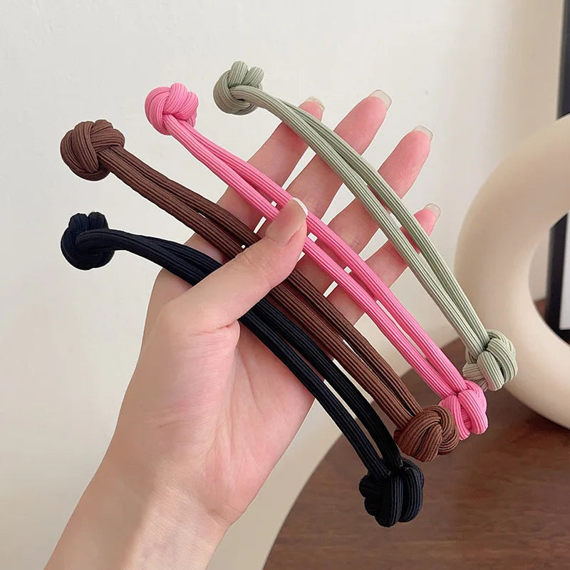 Haarband mit Knotendesign, elastisches Nylon-Haargummi für Pferdeschwänze, dickes und strapazierfähiges Haarstyling-Accessoire, schlichte Eleganz und Niedlichkeit für jeden Tag, verschiedene Farboptionen