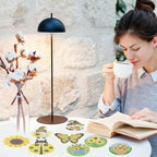 8-teiliges DIY-Diamant-Malerei-Kunstset mit Weihnachtsmotiv, Handwerkskunst, rutschfeste Untersetzer aus Holz ohne Klammern