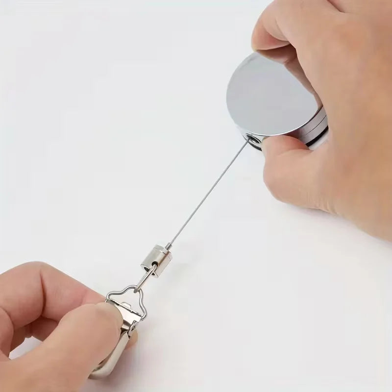 Automatischer, einziehbarer Handtuchhaken zur Wandmontage mit Edelstahlseil und starker Klemme