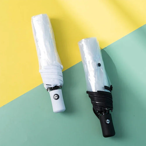 1pc automatische transparente Falt schirm leicht zu tragen wind dichten Regenschirm Frauen Mode langlebig Outdoor Anti Wind Regenschutz
