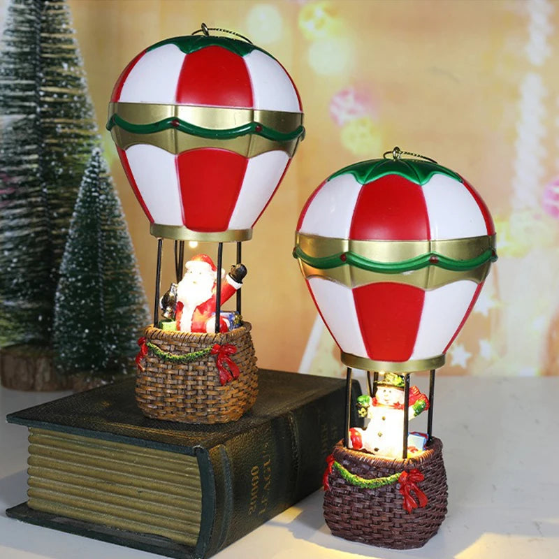 Weihnachten leuchtende Ornamente Weihnachtsmann Schneemann Kamin Harz LED Nachtlicht Weihnachtsdekoration Urlaub Kinder Spielzeug Geschenk