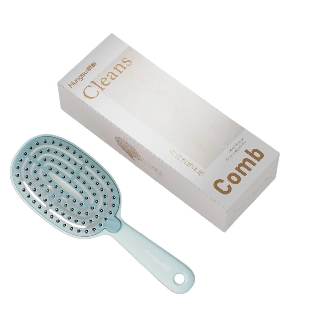 Volumengebende Haarbürste mit eingebauter Reinigung, Styling-Massage, Akupunkt-Haarfeder, Knochen, Luftkissenkamm für Schönheit und Gesundheit