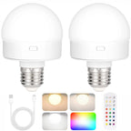 Ampoules LED rechargeables, télécommande, fonctionne sur piles, avec minuterie, intensité variable, 3 températures de couleur