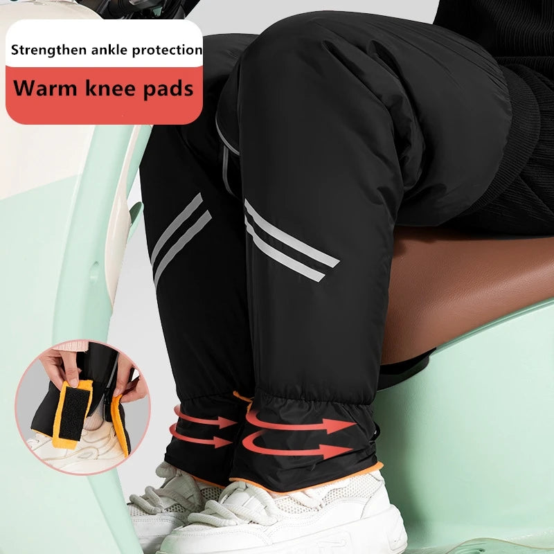 72CM Winter Motorrad Knie Wärmer Fleece Verdicken Pad Warme Wasserdichte Knie Ärmeln