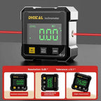 4-seitiger magnetischer digitaler Winkelmesser mit Laser, elektronischer Winkelmesser, Horizontometer, Neigungsmesser, Winkellineal, Neigungsmessung