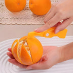 PDQ Orangenschäler & Zitrusöffner – Faltbar, 12×3cm, PP-Kunststoff | Für Orangen, Zitronen & Zitrusfrüchte | Orange
