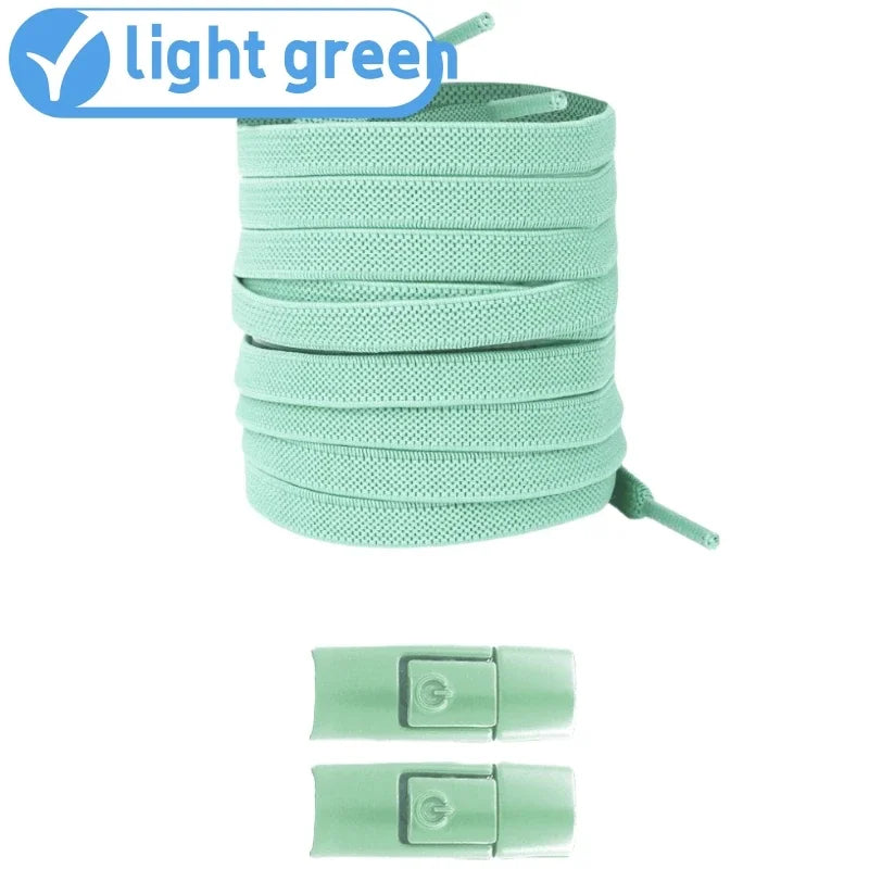 Neu ohne Krawatten, elastische Schnürsenkel, keine Krawatte, Schnürsenkel, Press-Lock-Schnürsenkel, Sneaker, Kinder und Erwachsene, 8 mm, verbreiterte flache Schnürsenkel für Schuhe