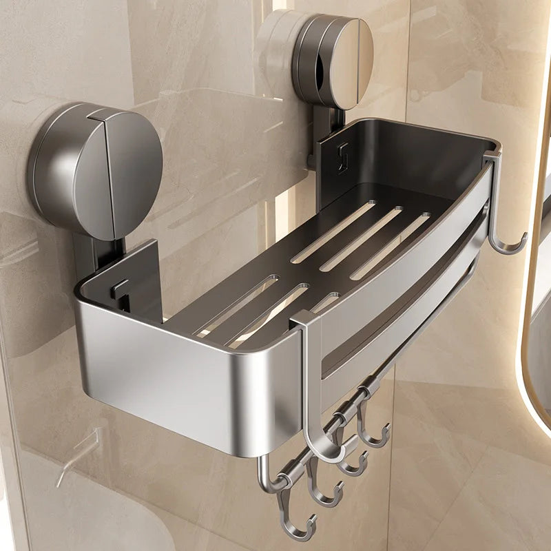 Badezimmer-Ecklagerregal, Saugnapf, Halterung an der Wand, Dusch-Caddy-Box, abnehmbares Badezimmer, Küche, Toilette, Organizer-Rack