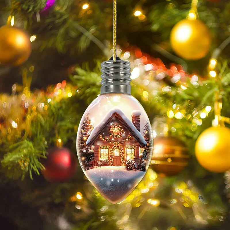 6 Stück Wunschflasche Weihnachtsbaum Anhänger Dekoration Acryl Weihnachtsanhänger Kinder Geburtstag Party Geschenke Weihnachtsschmuck