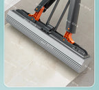 Gepresster selbstentleerender Gummi-Baumwollmopp, freihändiger magischer selbstreinigender Flachmopp, wiederverwendbarer Schwamm, Haushalts-Bodenreinigungswerkzeug