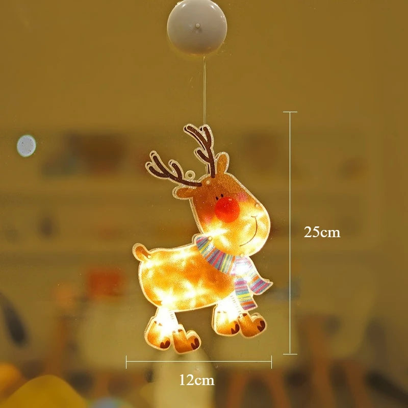 Neue dekorative LED-Weihnachtslichter, Santa Claus Rentier Fenster Display geformte Lichter für das Festival