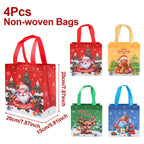 4 stücke Weihnachten Geschenk Taschen Weihnachten Party Dekoration Kinder Gefälligkeiten 2025 Weihnachten Santa Claus Handtaschen Navidad Natal Neue Jahr geschenk 2026