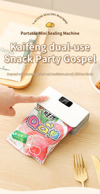 Mini-Wärmebeutel-Versiegelungsmaschine, Versiegelungsmaschine für Plastiktüten, wiederaufladbar, für Lebensmittelverpackungen, Heißsiegelgerät, tragbares Thermo-Beutelversiegelungsgerät