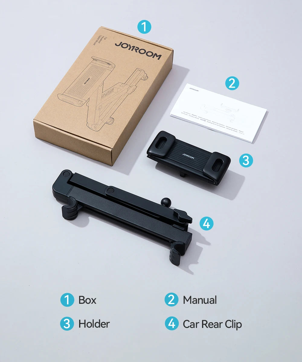 Joyroom Auto-Rücksitz-Tablet-Halter, 3-in-1, dehnbare Kopfstütze, Tablet-Halterung für iPad Air/Mini, Samsung Tab 4,7–12,9 Zoll Geräte