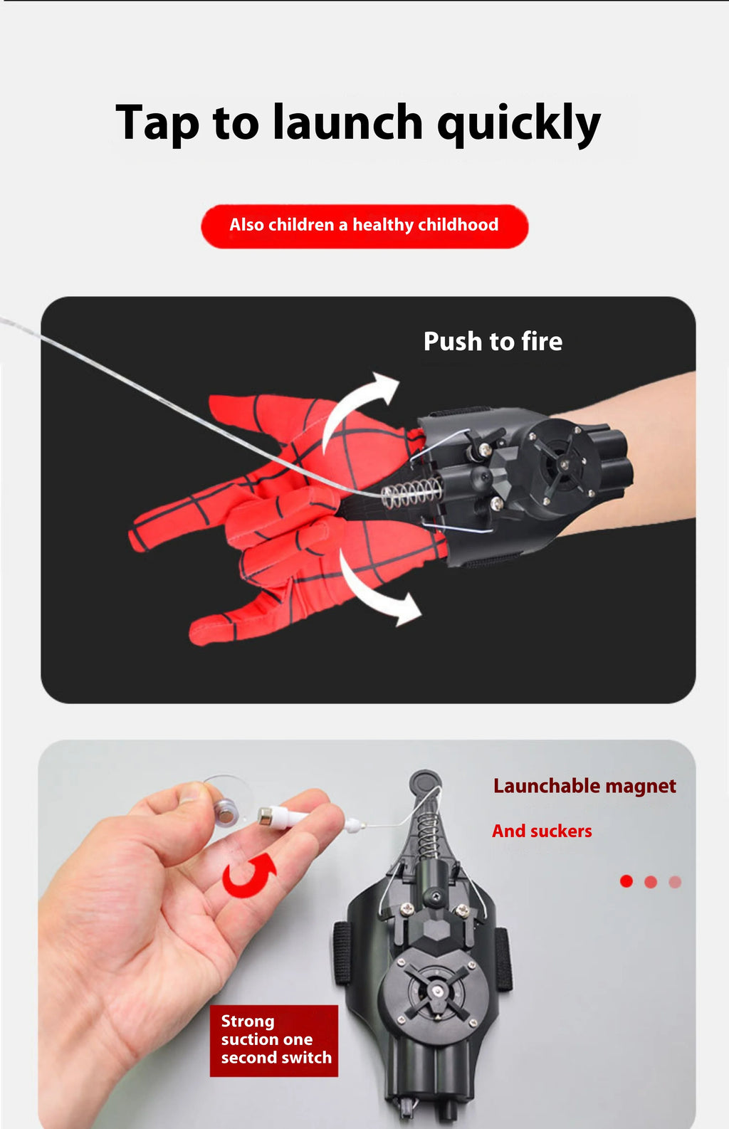 Auf Lager Spinnennetz Shooters Handgelenk Launcher Shooters Cosplay Requisiten Schießen Gerät Spielzeug Spinne Seide Launche Spielzeug