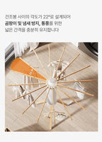 Zusammenklappbarer, drehbarer Wäscheständer, verstellbar um 360° °   Spin platzsparendes kompaktes Stativ mit Holzarmmen für die Organisation zu Hause