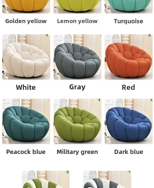 Einzelsitz-Kürbis-Lazy-Sofa kann zurücklehnen werden. Designer Rochburg-Fußballsofa für Balkon, Schlafzimmer, bequeme Lounge-Couch