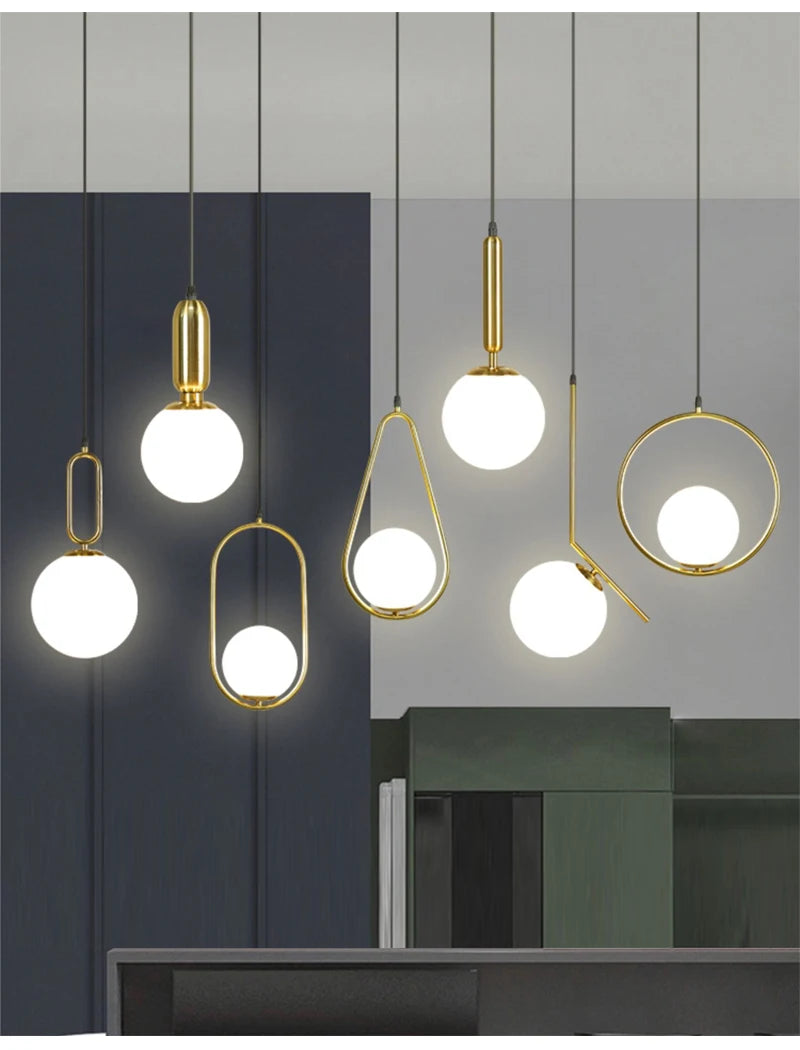 Nordische Glaskugel Pendel leuchten Messing schwarz Hängelampe modernes Wohnzimmer Esszimmer Schlafzimmer Dekor Decken leuchte Haus Lampen für Schlafzimmer Wohnzimmer Korridor Licht Balkon Lichter Decken leuchten
