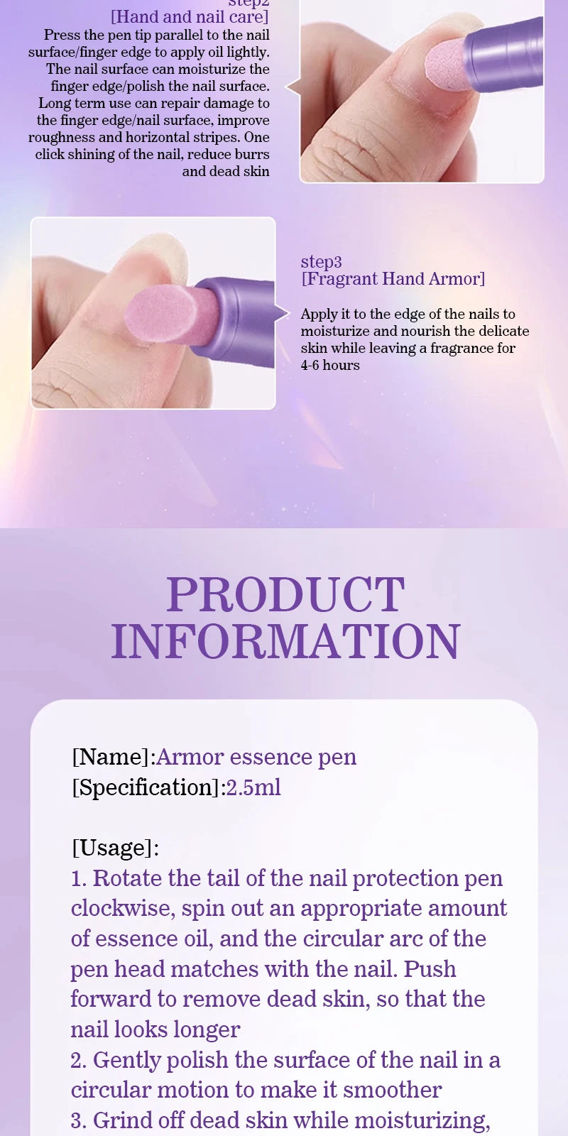 3-in-1 Nagelhautöl Stift Hand Rüstung Essenz Pinsel Nagelhautschieber Maniküre Pflegewerkzeuge Abgestorbene Haut Nagelhautentferner Stift Nail Art Stift