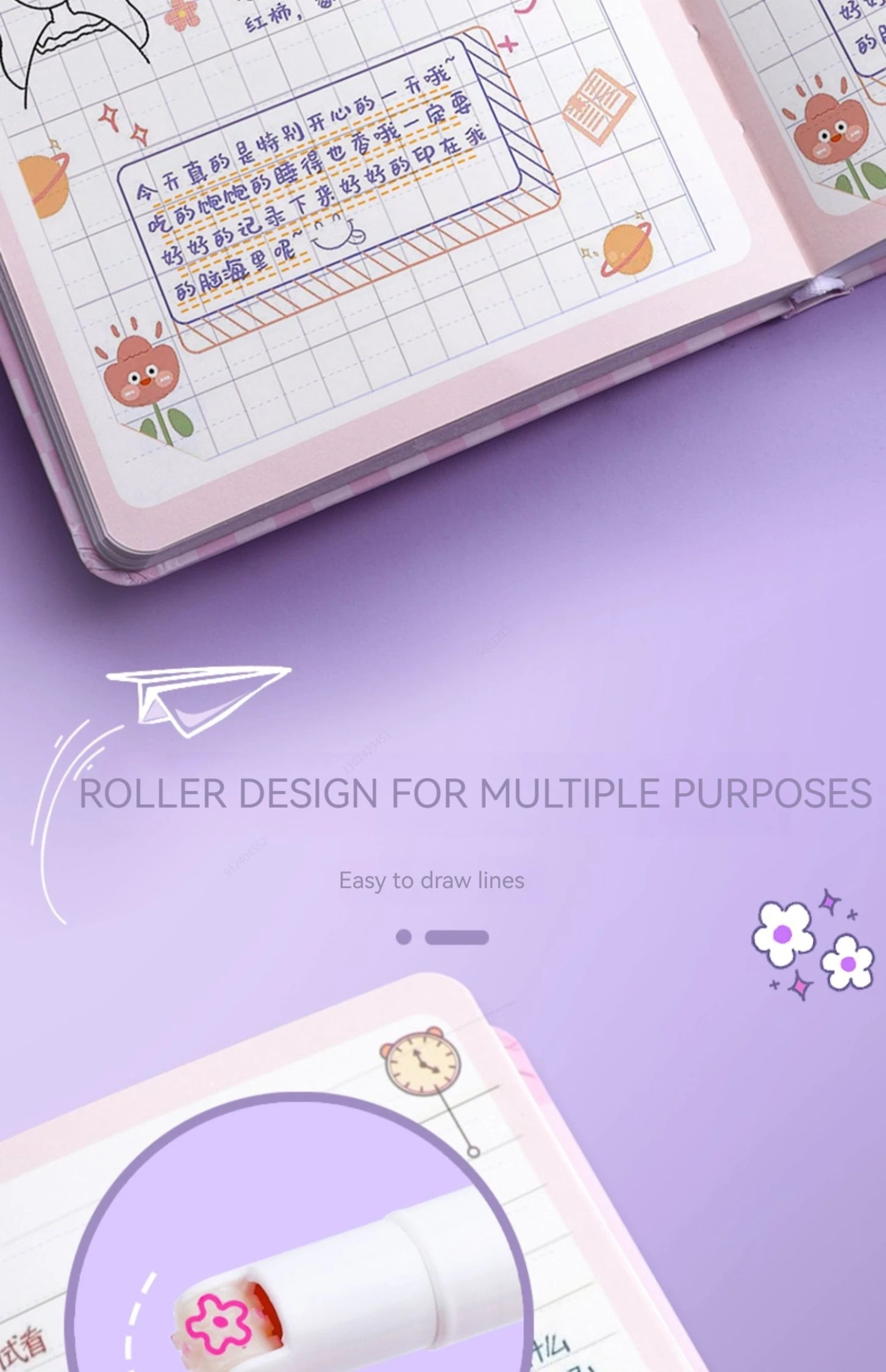 6 Teile/satz Blume Linie Form Highlighter Stift Roller Spitze Kurve Liner Marker Kawaii Koreanische Schreibwaren Schule Bürobedarf Geschenke