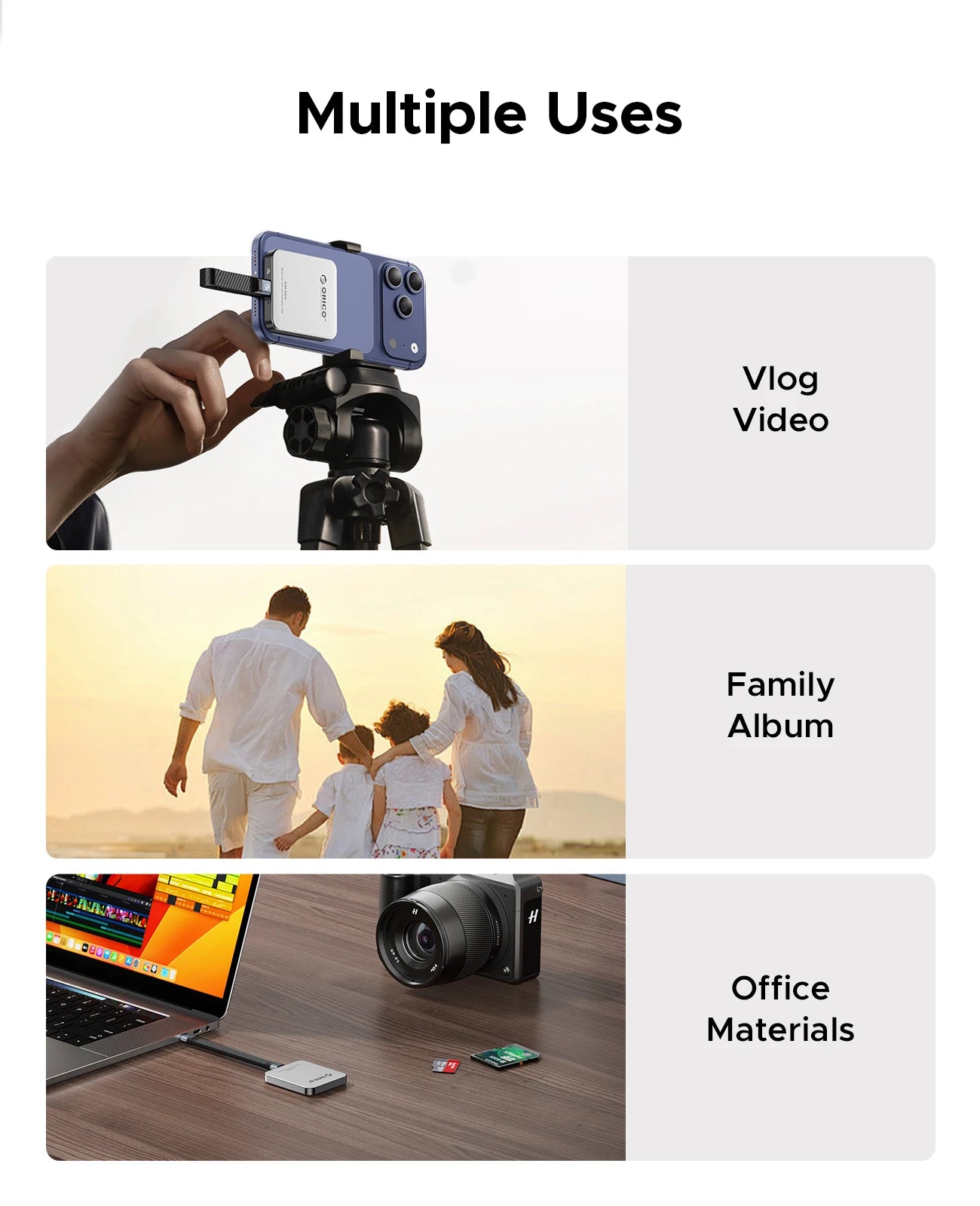 ORICO Magnetische externe SSD für iPhone 17 16 15 14 13 Pro/Max 2000 MB/s 4K 120Kz ProRes HDR Record USB 3.2 Gen 2x2 tragbare SSD