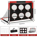 Pop-Up Fußballtor mit Zielscheibe – 122×91cm, faltbar, tragbar, Schwarz/Rot, für Kinder & Garten