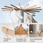 Zusammenklappbarer, drehbarer Wäscheständer, verstellbar um 360° °   Spin platzsparendes kompaktes Stativ mit Holzarmmen für die Organisation zu Hause