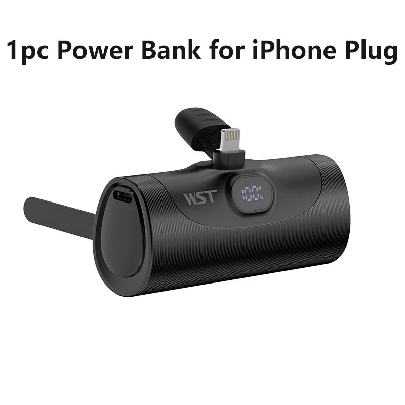 4 x 5000 mAh Mini-Powerbank mit Ladestation, tragbar, PD 20 W, Schnellladegerät, Powerbank für iPhone 16 x Samsung Xiaomi Poverbank