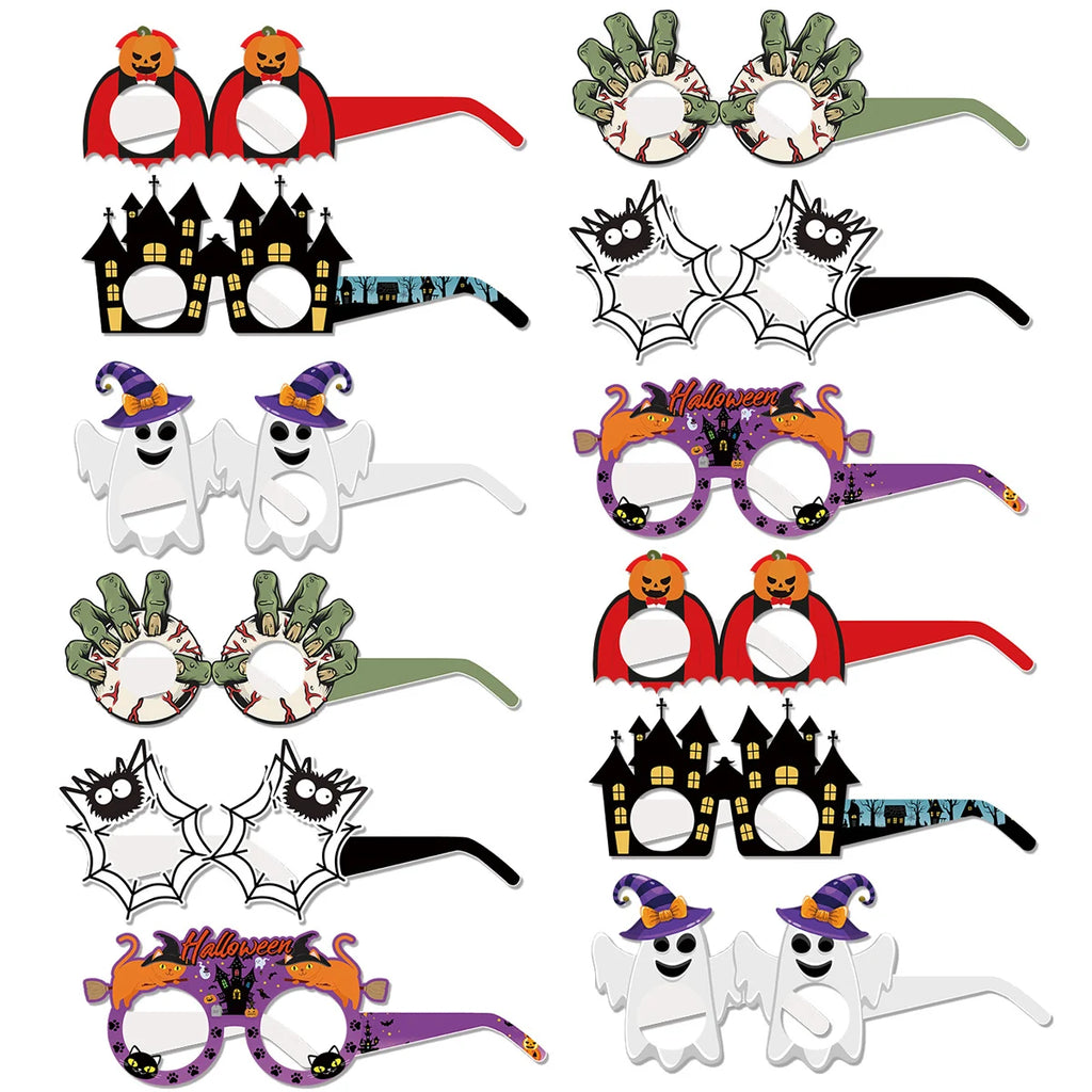 6/12 Stück Halloween-Thema-Party-Papiergläser, Kürbis,-Spinne-Fledermaus-Gläser, Cosplay-Foto-Requisiten, Halloween-Party-Dekoration