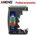 ANENG BT1688 Digitaler Batterietester – LCD, AA/AAA/C/D/9V/Knopfzelle, 3-Farben-Anzeige | CE | Schwarz, Silber & Grau
